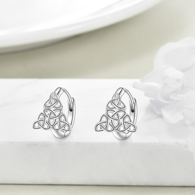 Boucles d'oreilles en argent sterling avec nœud celtique-3