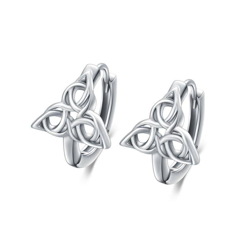Sterling Silver Celtic Knot Hoop Earrings-14