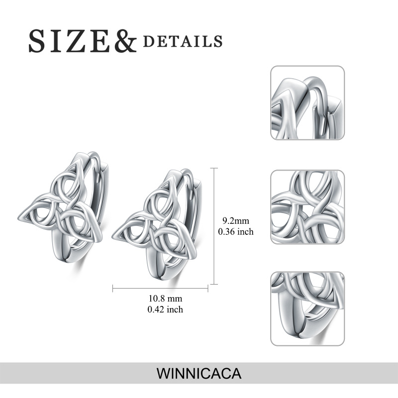Sterling Silver Celtic Knot Hoop Earrings-5