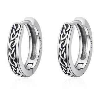 Sterling Silver Celtic Knot Hoop Earrings-13