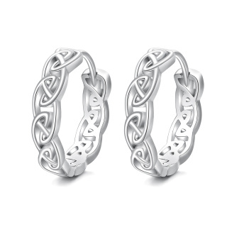 Sterling Silver Celtic Knot Hoop Earrings-47