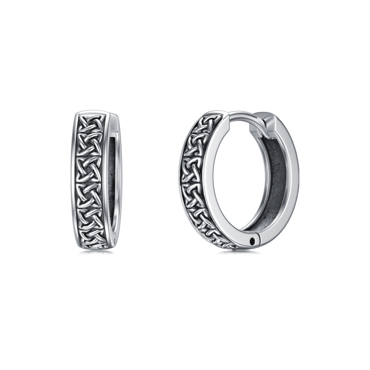 Sterling Silver Celtic Knot Hoop Earrings-1