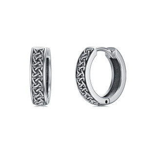 Sterling Silver Celtic Knot Hoop Earrings-39