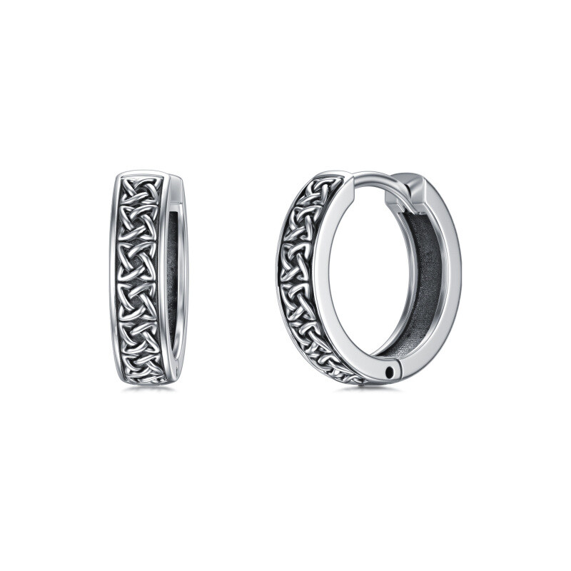 Sterling Silver Celtic Knot Hoop Earrings-12