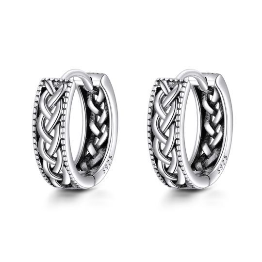 Sterling Silver Celtic Knot Hoop Earrings for Women