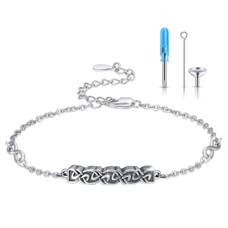 Pulsera de plata de ley con nudo celta y símbolo del infinito-11