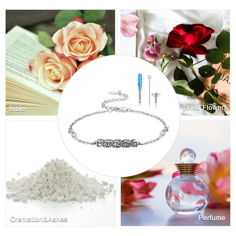 Sterling Silver Celtic Knot & Infinity Symbol Charm Bracelet-5