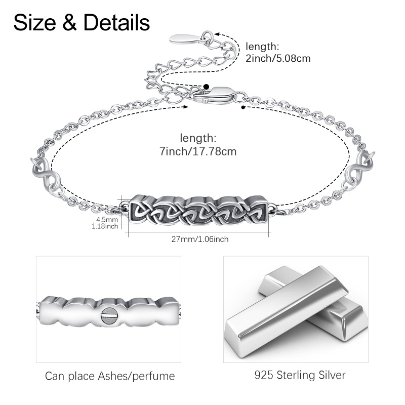 Sterling Silver Celtic Knot & Infinity Symbol Charm Bracelet-6