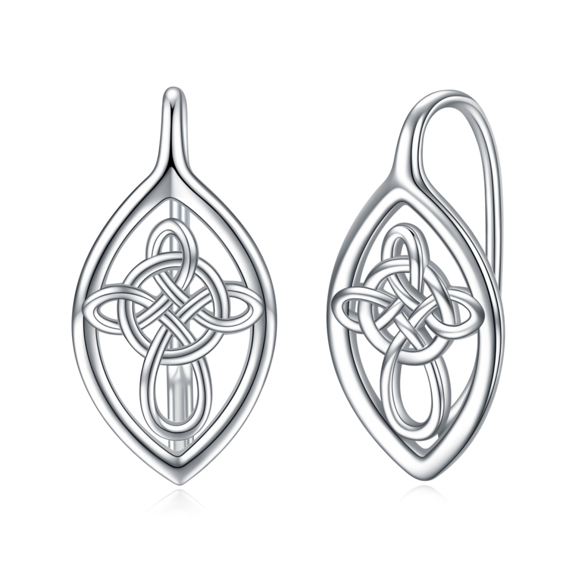 Sterling Silver Celtic Knot Lever-back Earrings-1