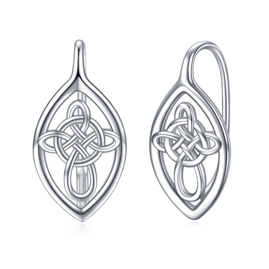 Boucles d'oreilles à levier en argent sterling avec nœud celtique