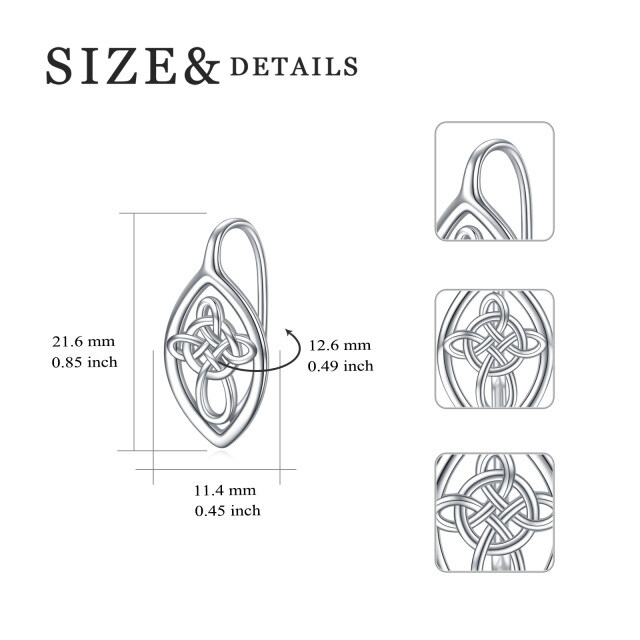 Sterling Zilveren Keltische Knoop Hendel-back Oorbellen-5