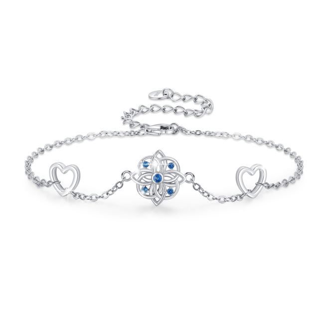 Bracciale con ciondolo a nodo celtico in argento sterling con zirconia cubica-1