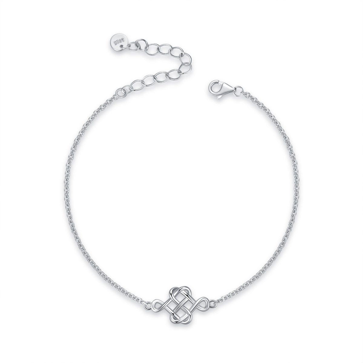 Bracelet en argent sterling avec pendentif nœud celtique-1