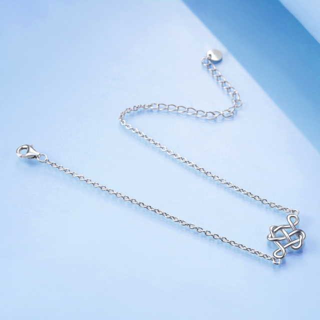 Bracelet en argent sterling avec pendentif nœud celtique-3