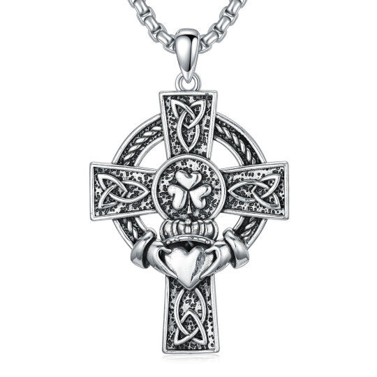 Collier avec pendentif en argent sterling et nœud celtique pour homme