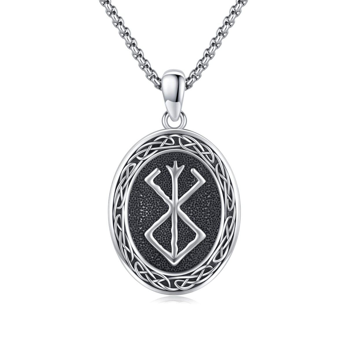 Collier en argent sterling avec pendentif nœud celtique pour hommes-1