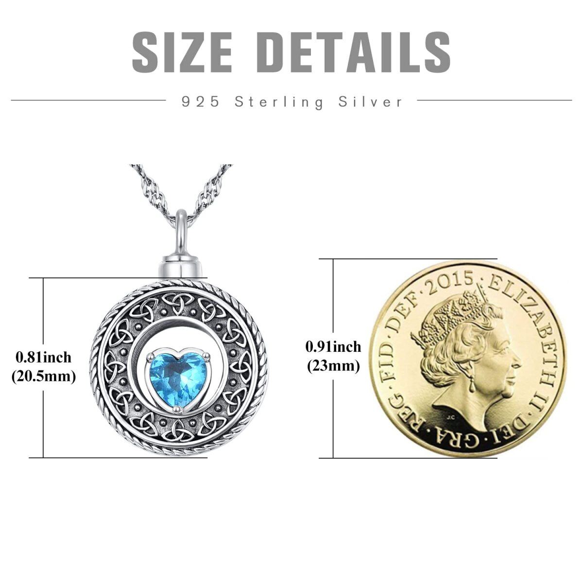 Sterling Silber Cubic Zirkonia keltischen Knoten Anhänger Halskette für Männer-4