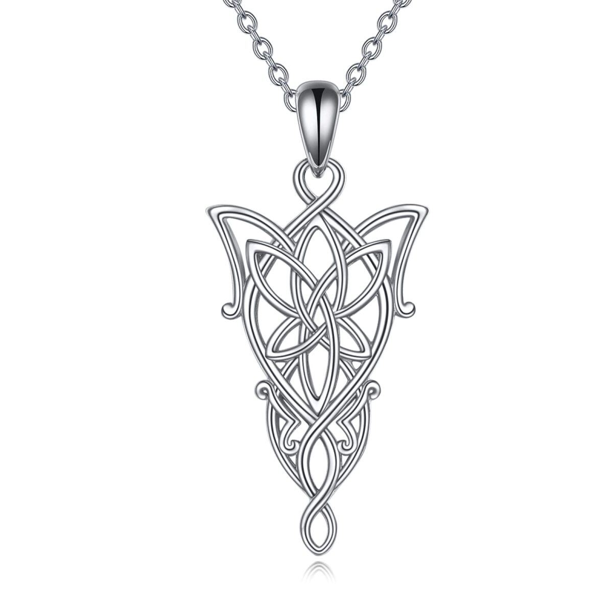 Sterling Silver Celtic Knot Pendant Necklace-1