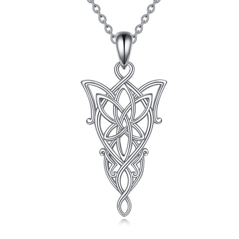 Collana con ciondolo a forma di nodo celtico in argento sterling