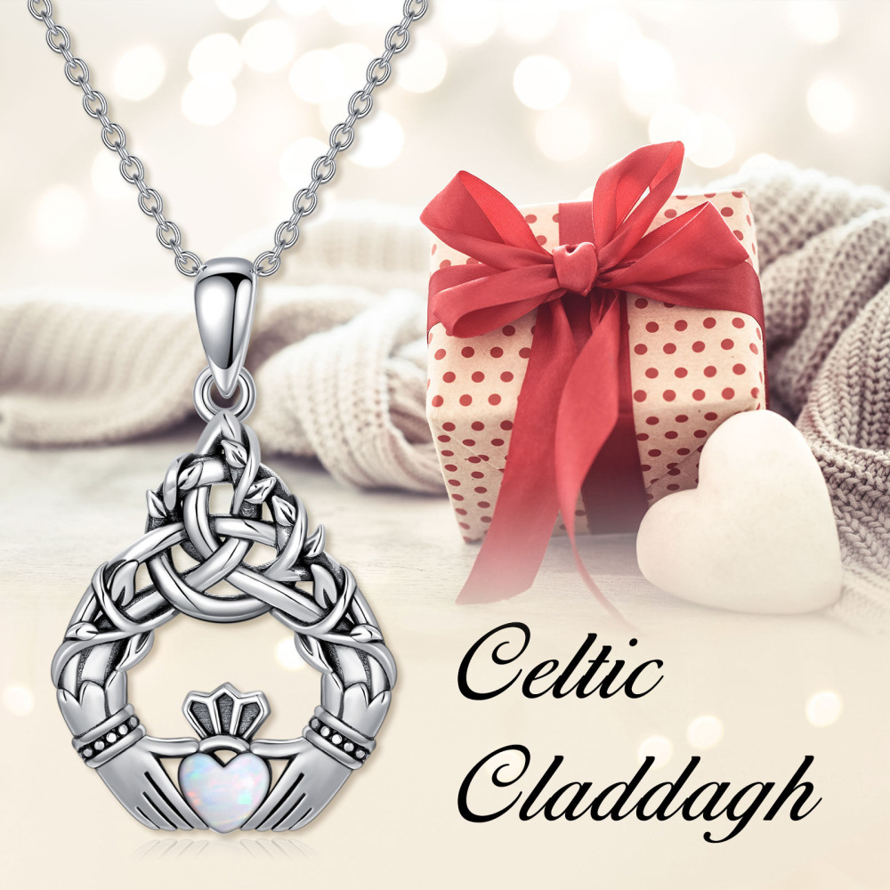 Collier en argent sterling avec pendentif nœud celtique-3