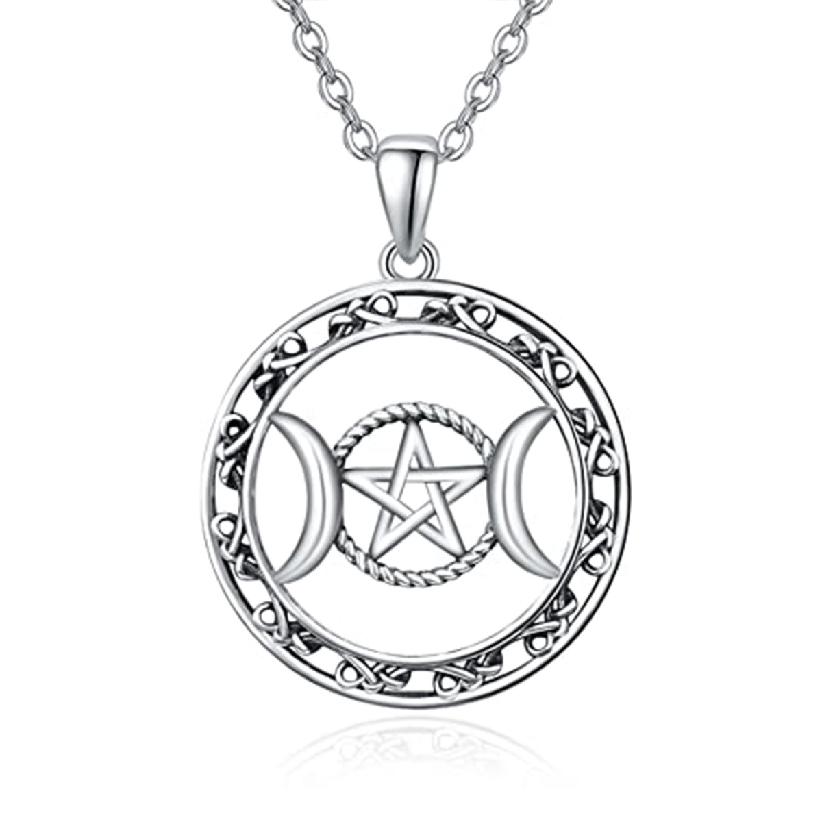 Collier en argent sterling avec pendentif nœud celtique-1