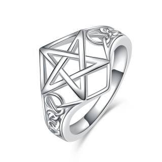 Sterling Silver Celtic Knot & Pentagram Ring-2