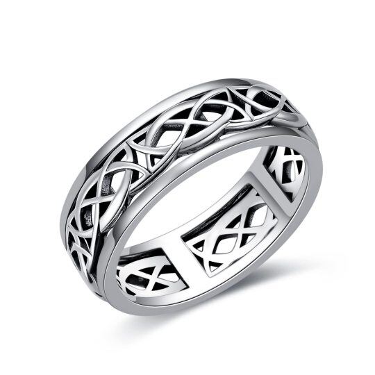 Bague en argent sterling pour homme avec nœud celtique