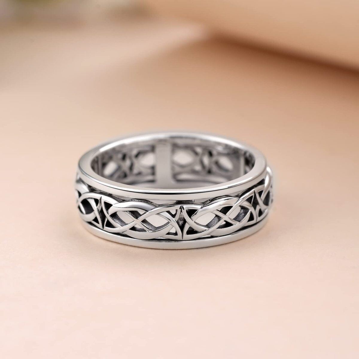 Sterling Silver Celtic Knot Ring for Men-3