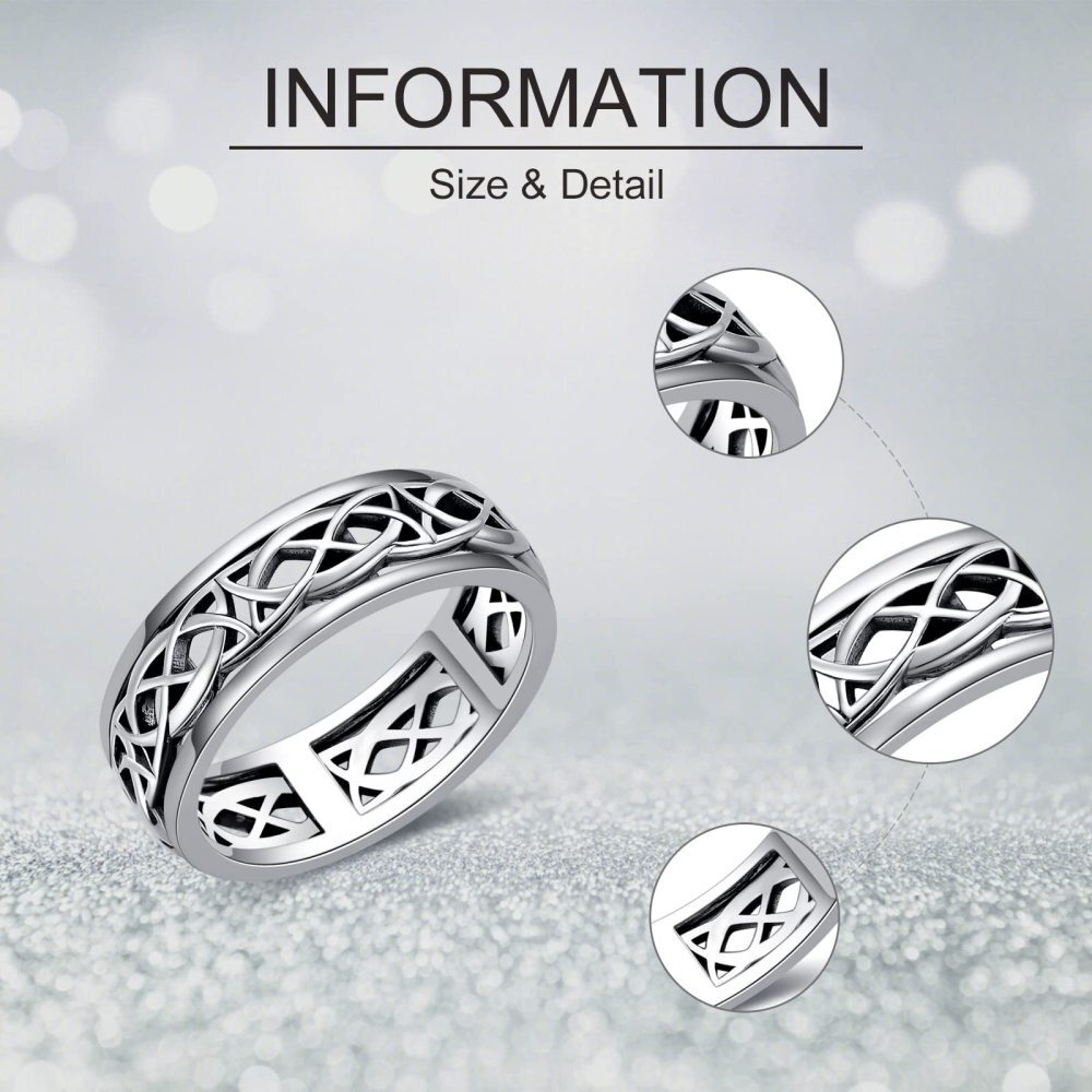 Bague en argent sterling avec nœud celtique pour homme-5