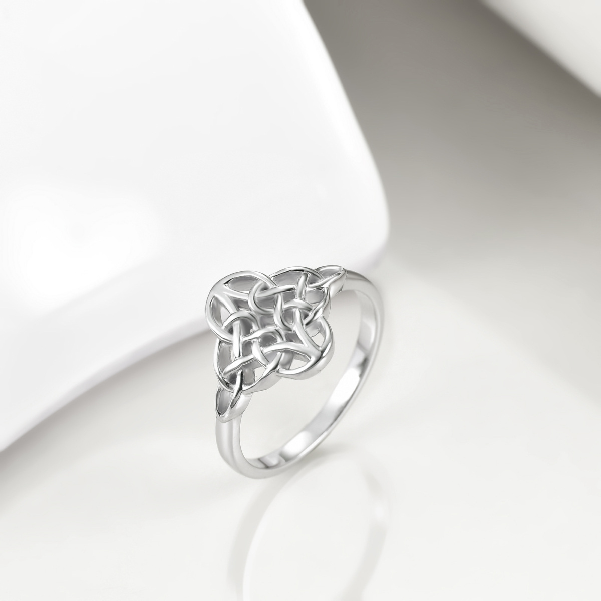 Bague noeud celtique en argent sterling-4