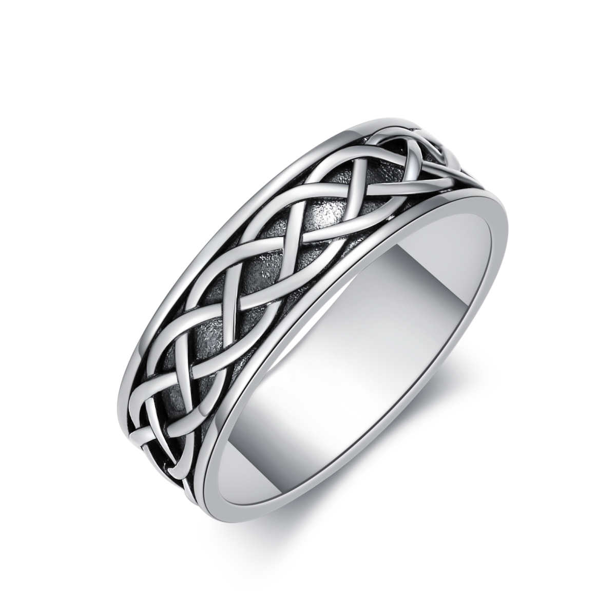 Sterling Silver Celtic Knot Signet Ring for Men-1