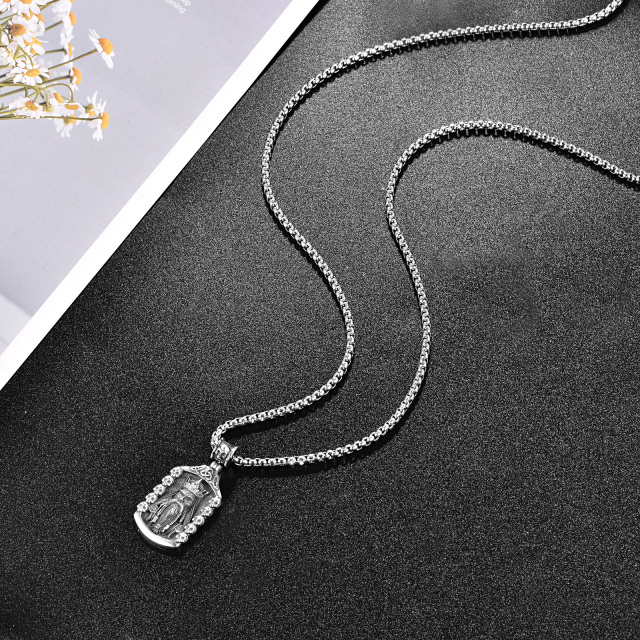 Collana con nodo celtico e teschio in argento sterling per uomo-6