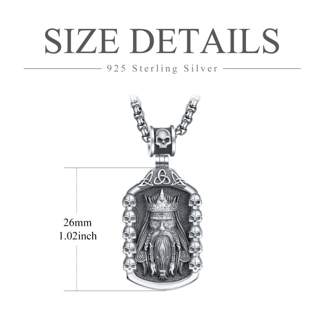 Sterling Silver Celtic Knot & Skull Pendant Necklace for Men-7