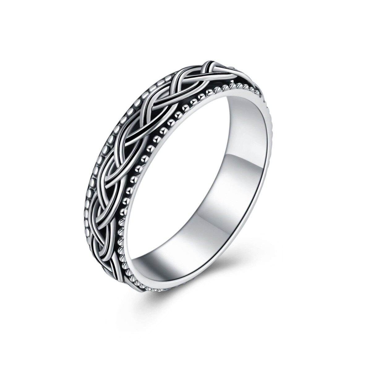 Bague en argent sterling avec nœud celtique-1