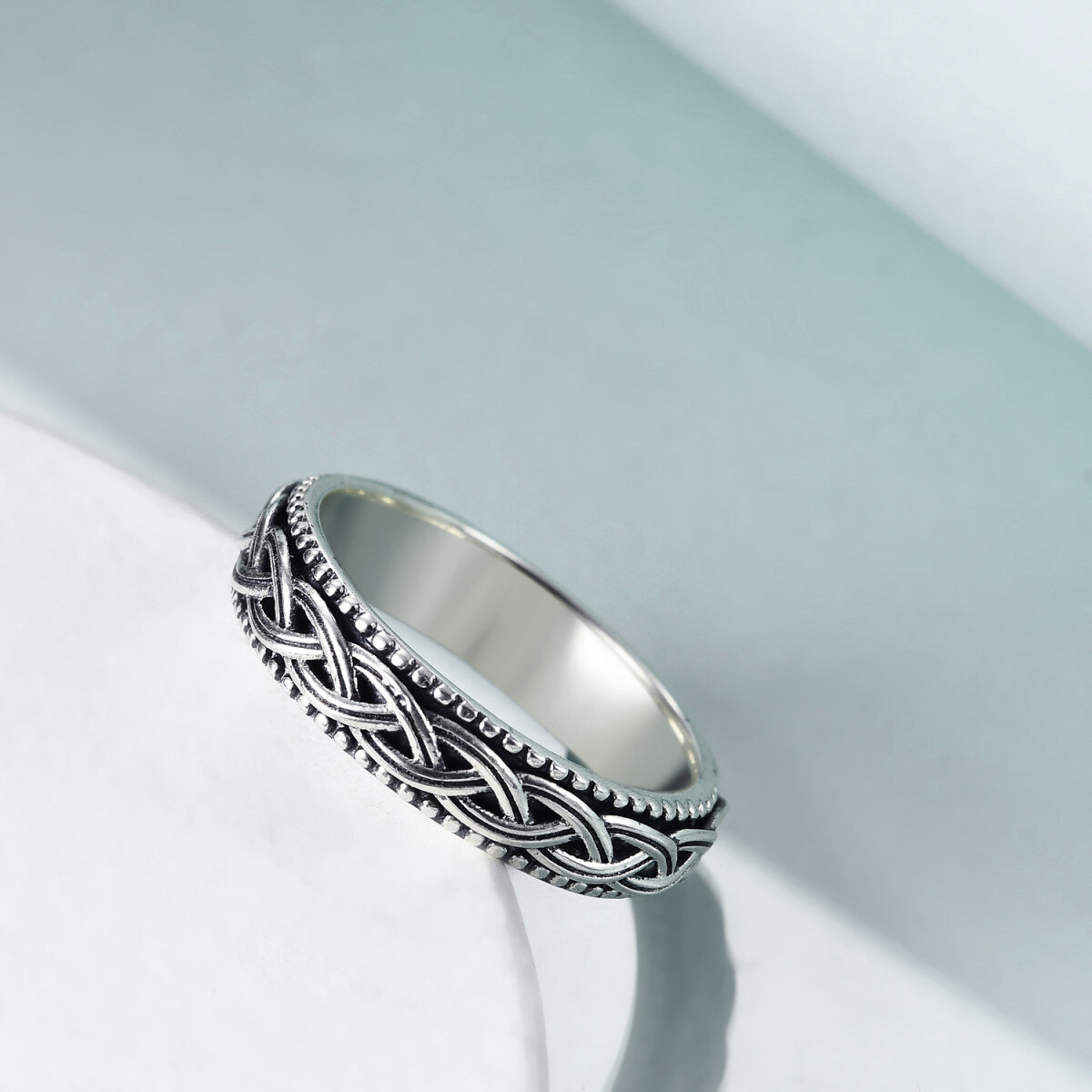 Bague en argent sterling avec nœud celtique-4