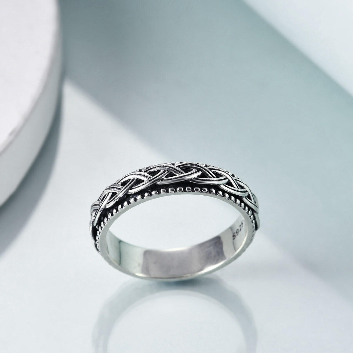 Bague en argent sterling avec nœud celtique-5