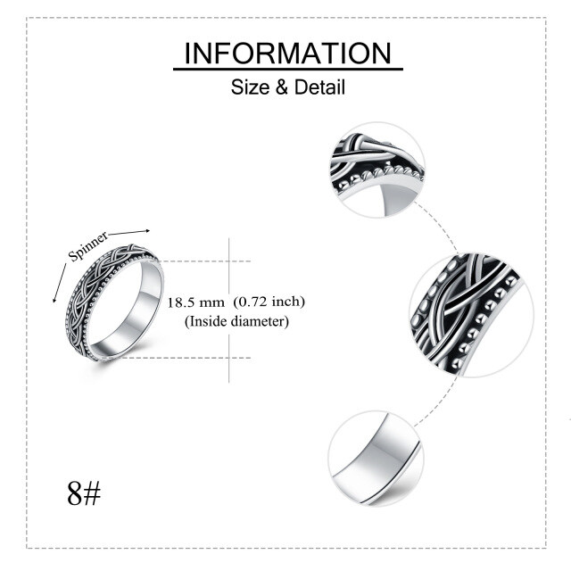 Sterling zilveren Keltische knoop spinner ring-6