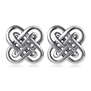 Sterling Silver Celtic Knot Stud Earrings-9