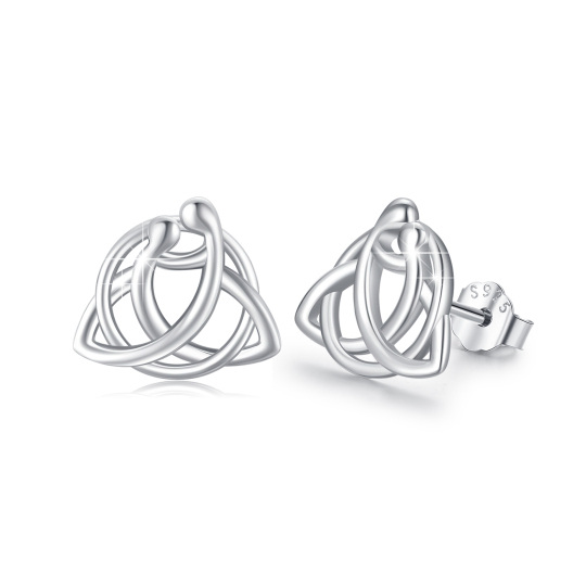 Boucles d'oreilles à tige en argent sterling avec nœud celtique