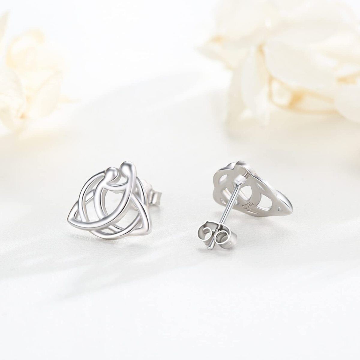 Sterling Silver Celtic Knot Stud Earrings-4