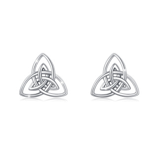 Sterling Silver Celtic Knot Stud Earrings-3