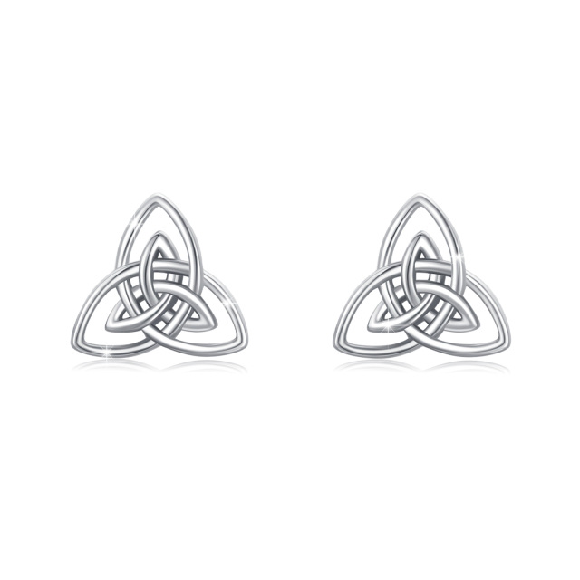 Sterling Silver Celtic Knot Stud Earrings-5