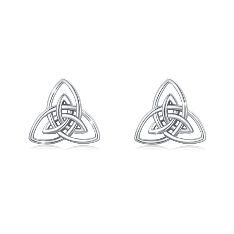 Sterling Silver Celtic Knot Stud Earrings-11