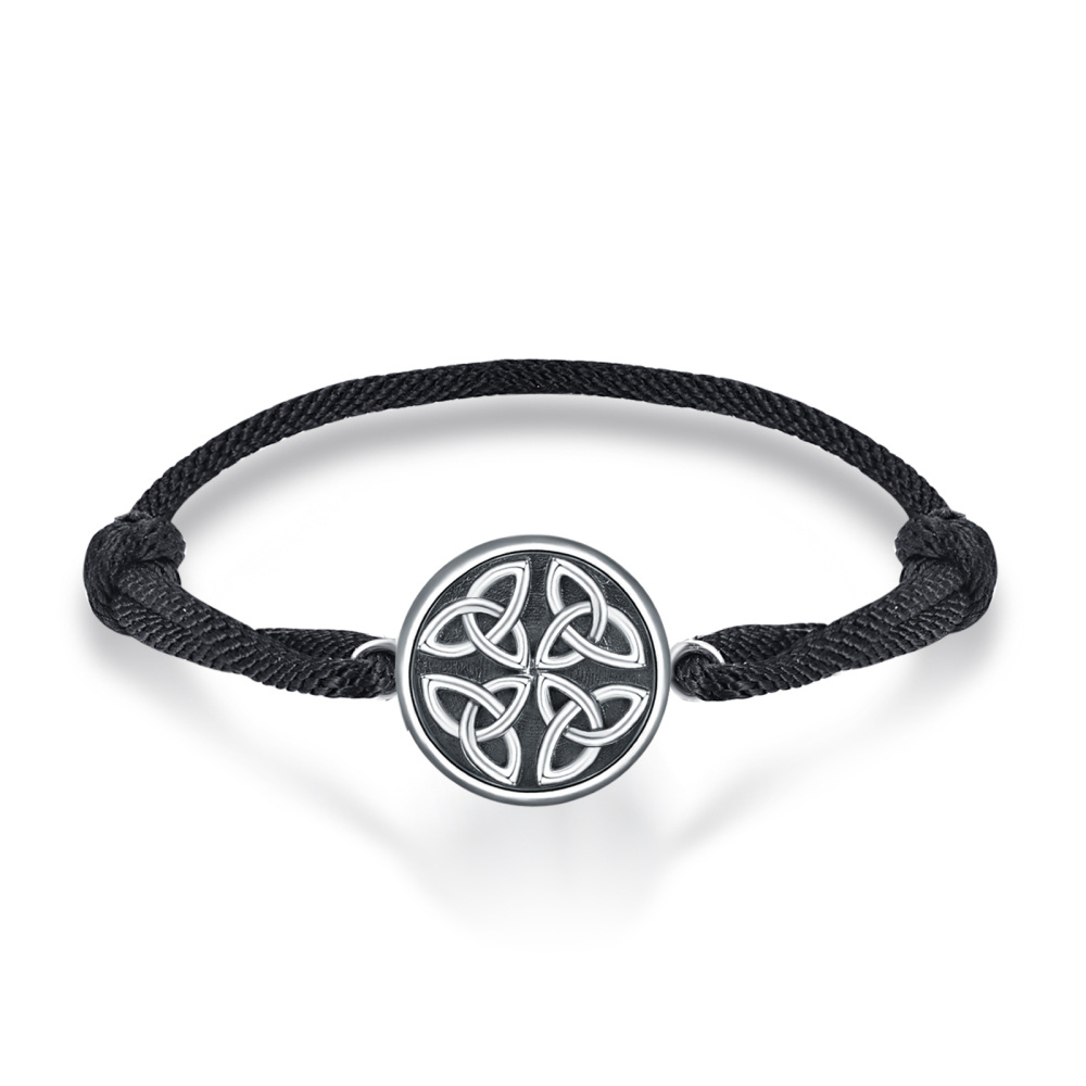 Sterling Zilveren Keltische Knoop Triquetra Hanger Armband voor Mannen-1