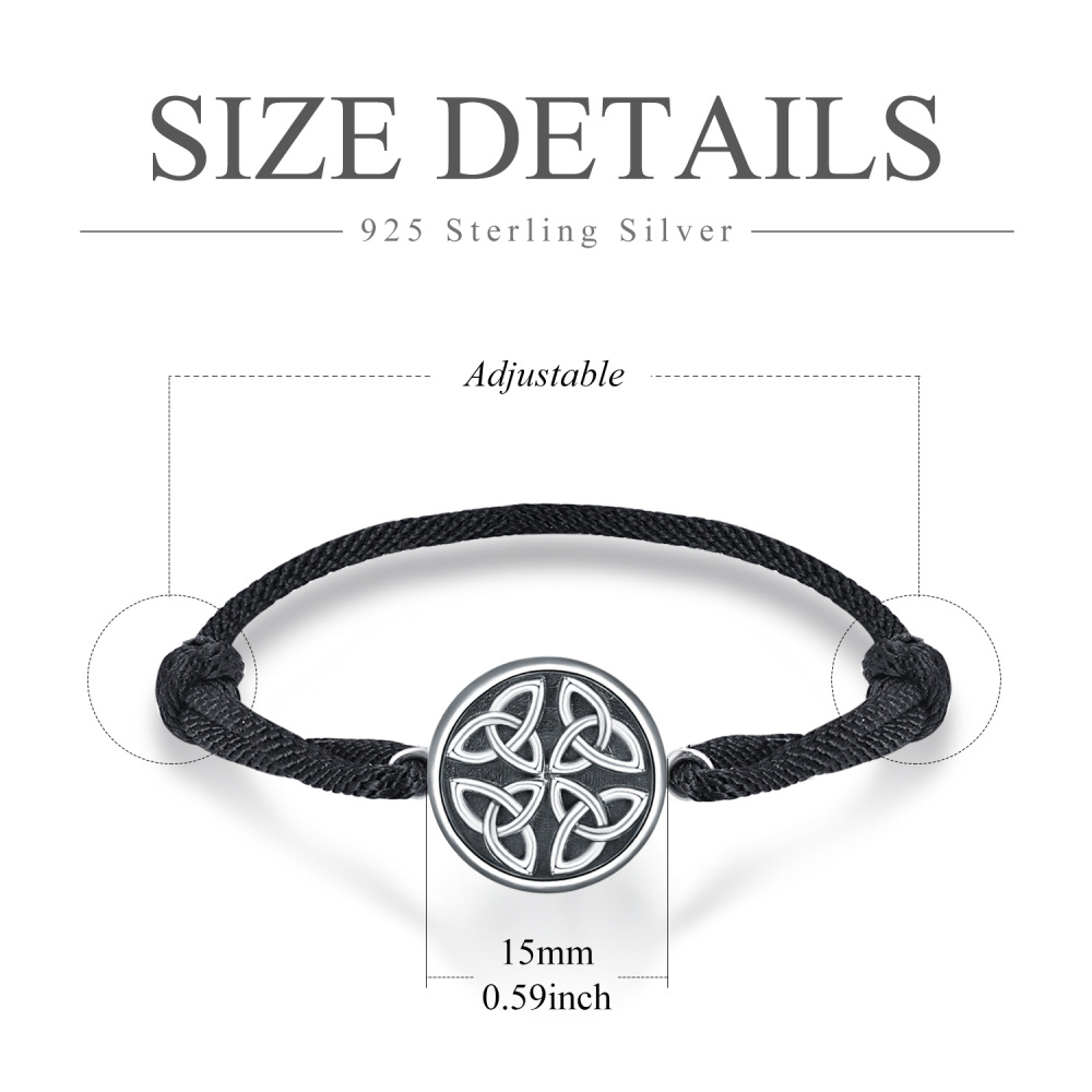 Sterling Zilveren Keltische Knoop Triquetra Hanger Armband voor Mannen-5