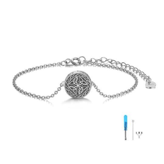 Bracciale con nodo celtico in argento sterling per le ceneri