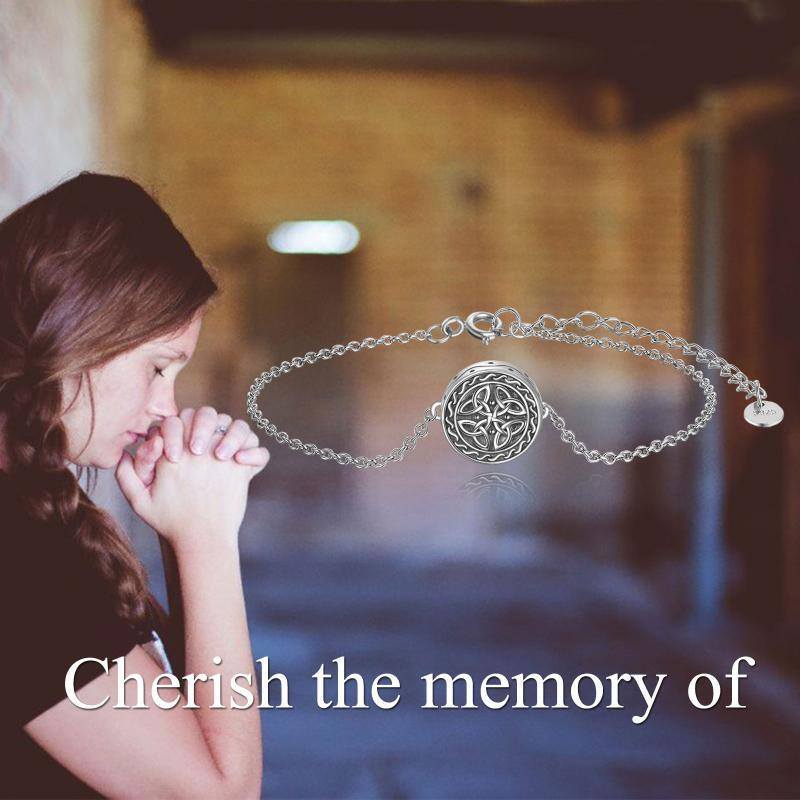 Sterling Silver Celtic Knot Urn Bracelet for Ashes-3