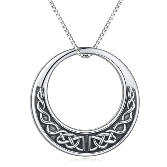 Collier Urne en argent sterling avec nœud celtique et mot gravé