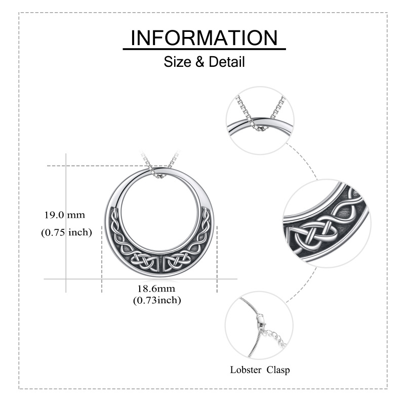 Sterling Silver Celtic Knot Urn Necklace for Ashes with Engraved Word-5