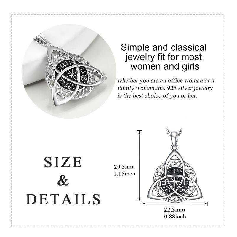 قلادة من الفضة الإسترلينية بتصميم عقدة سلتيك ورون الفايكنج-6